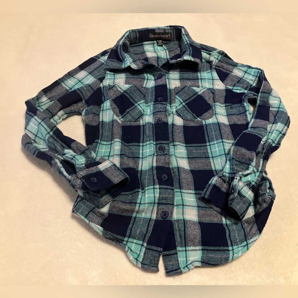 Blue plaid flannel shirt